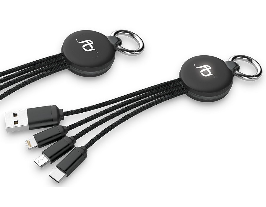 All black logo multi charging cables